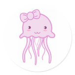Pink Cute Jellyfish Sticker