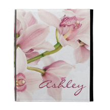 Pink Cymbidium Orchid Personalised iPad Case