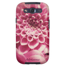 pink dahlia Galaxy S3 Vibe case Samsung Galaxy S3 Case