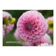 Pink Dahlia Personalized Invite
