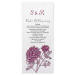 Pink,dahlia Wedding program rack cards