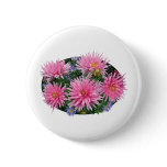 Pink Dahlias and Asters Buttons