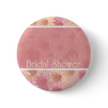 pink daises ~ bridal shower buttons