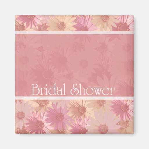 pink daises bridal shower magnets