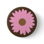 Pink Daisy Button Flair