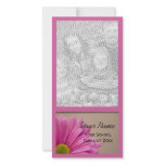 Pink Daisy Graduation Announcement Photo Card photo cards