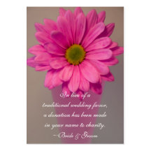 Pink Daisy in Vase Wedding Charity Favour Card Business Cards