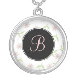 Pink Daisy Monogram Necklace - April Birth Flower