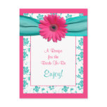 Pink Daisy Recipe Card for the Bride to Be