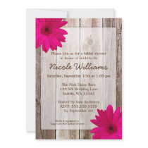 Pink Daisy Rustic Barn Wood Bridal Shower