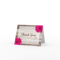 Pink Daisy Rustic Barn Wood Thank You