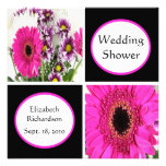 Pink Daisy Squares Wedding Shower Invitations