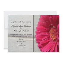 Pink Daisy Wedding Invitation
