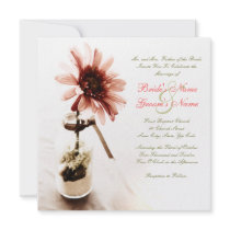 Pink Daisy Wedding Invitation