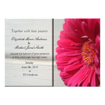 Pink Daisy Wedding Invitation
