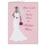 Pink Damask Bridal Shower cards