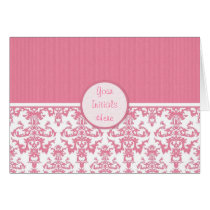 Pink Damask Customisable Monogram