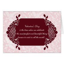 Pink Damask Funny Anti-Valentine's Card
