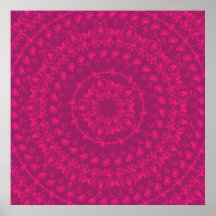 Pink Damask Mandala Posters