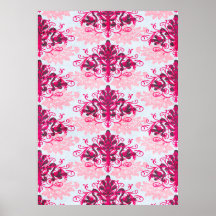 Pink Damask Poster