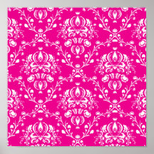 Pink Damask Poster