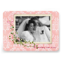 Pink Damask  Wedding Vow Renewal Invitation