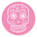 Pink Day of the Dead Skull stickers