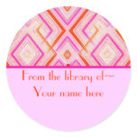 Pink Deco Bookplate Stickers