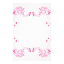 Pink Deco Hearts Stationary Custom Stationery