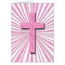 PINK DECORATIVE CROSS CARD
