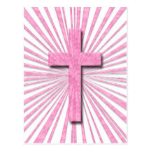 PINK DECORATIVE CROSS POST CARDS