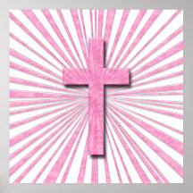 PINK DECORATIVE CROSS POSTER