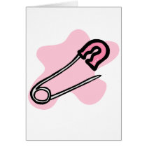 Pink Diaper Pin Greeting Card