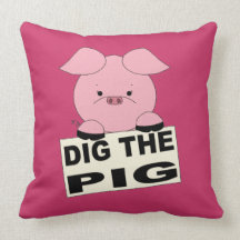 Pink Dig The Pig Pillow