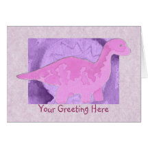 Pink Dinosaur Greeting Card