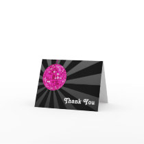 Pink Disco Ball Thank You Note