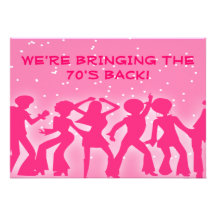 Pink Disco Theme 70's Party Custom Invite