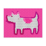 'pink dog' digital painting Postcard