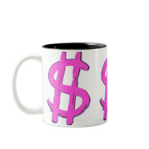 Pink Dollar Sign Mug