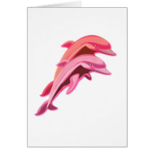 Pink Dolphin Design Greeting Card