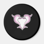 pink dolphin heart fridge magnet