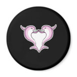 pink dolphin heart fridge magnet