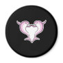 pink dolphin heart fridge magnet