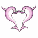 pink dolphin heart photo sculptures