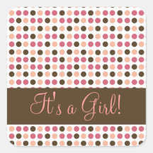Pink Dot It's a Girl Sticker