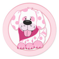 PINK DOT PUPPY DOG Envelope Seals