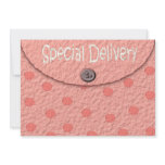 Pink Dots Envelope Girls Baby Shower Invitations