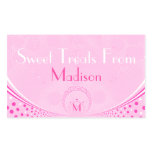 Pink Dots & Swirls-Monogram Sweets Rectangular Sticker