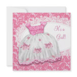 Pink Dress White Pink Swirl Baby Shower