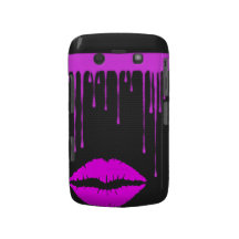 Pink Drip Lip Black BlackBerry Bold Case-Mate